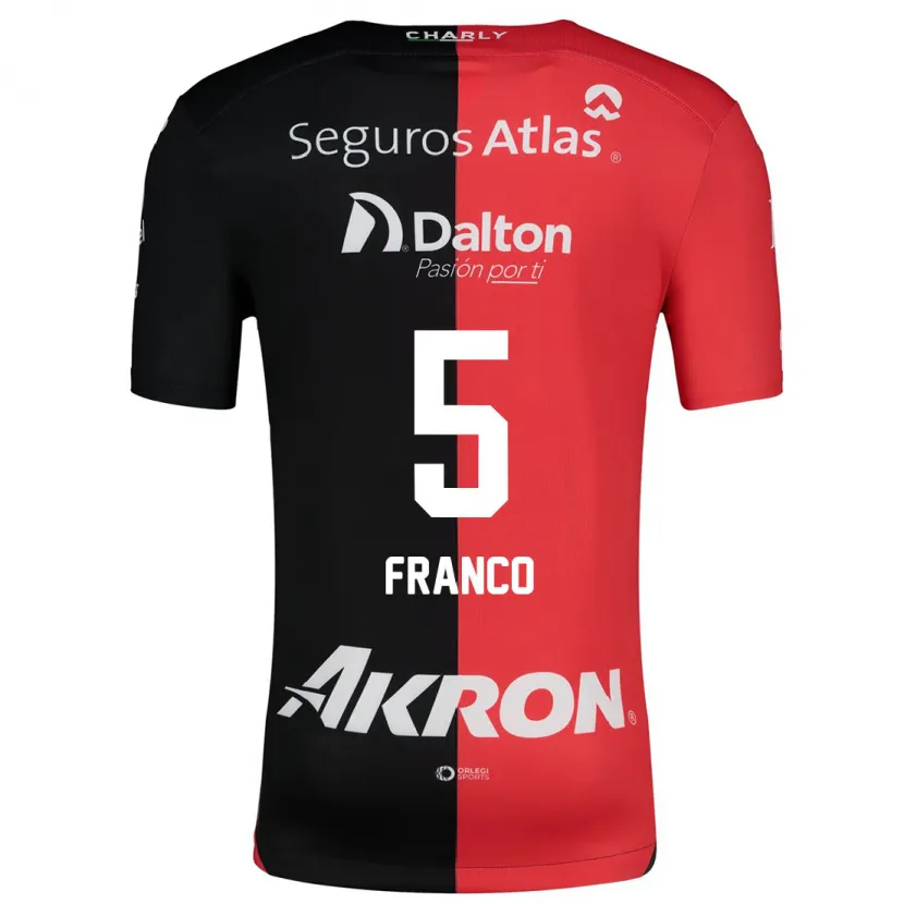 Danxen Kvinnor Alejandra Franco #5 Röd Svart Hemmatröja Matchtröjor 2024/25 Tröjor T-Tröja
