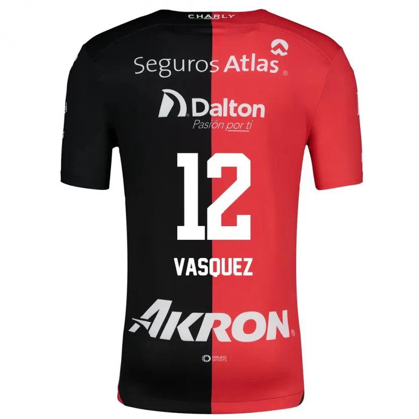 Danxen Kvinnor Leyla Vasquez #12 Röd Svart Hemmatröja Matchtröjor 2024/25 Tröjor T-Tröja