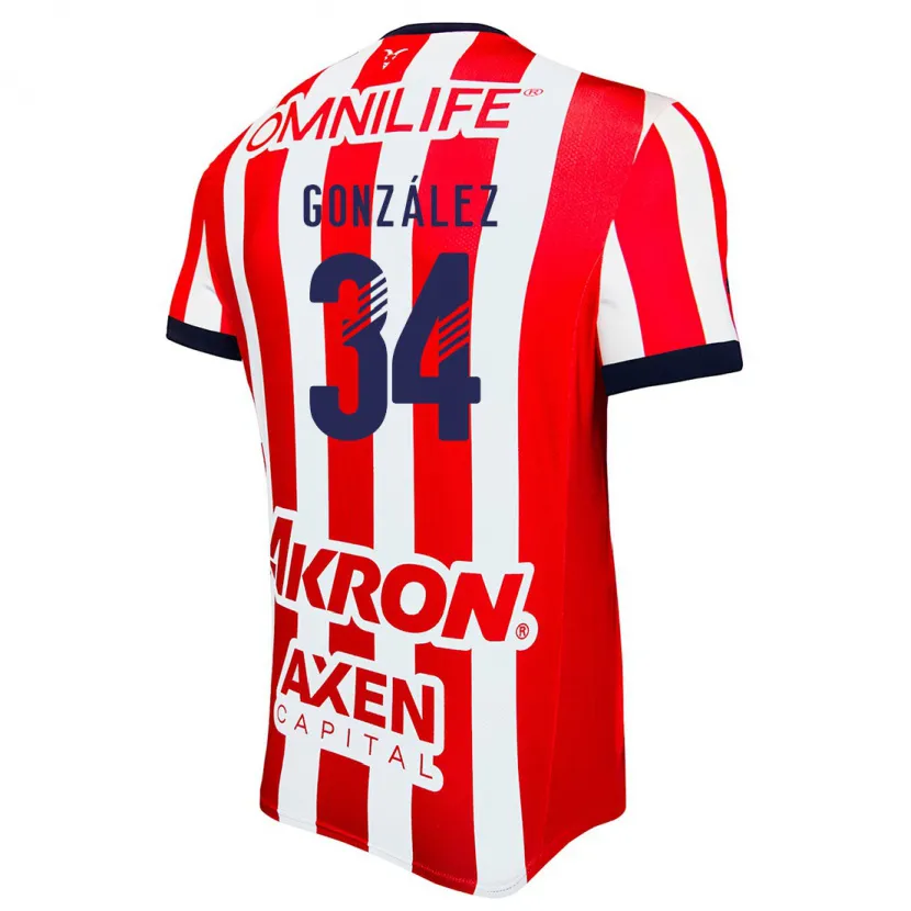 Danxen Kvinnor Armando González #34 Röd Vit Blå Hemmatröja Matchtröjor 2024/25 Tröjor T-Tröja