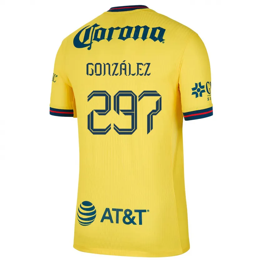 Danxen Kvinnor Océlotl González #297 Gul Blå Hemmatröja Matchtröjor 2024/25 Tröjor T-Tröja