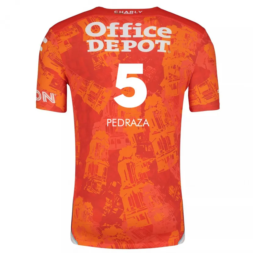 Danxen Kvinnor Pedro Pedraza #5 Orange Vit Bortatröja Matchtröjor 2024/25 Tröjor T-Tröja
