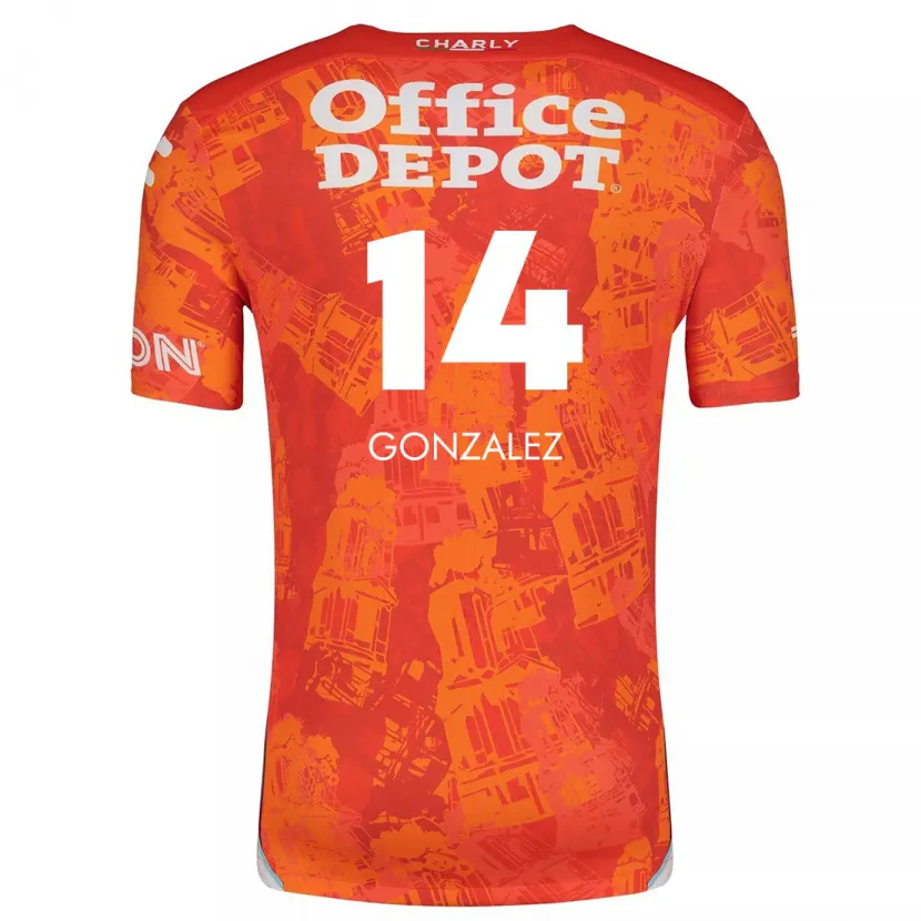 Danxen Kvinnor Arturo González #14 Orange Vit Bortatröja Matchtröjor 2024/25 Tröjor T-Tröja