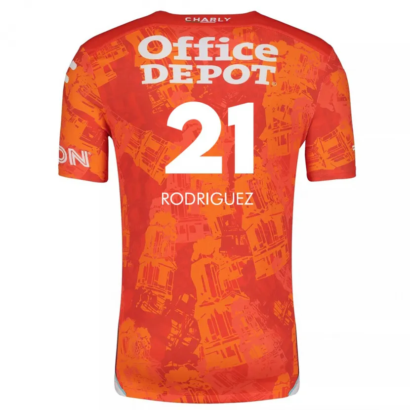 Danxen Kvinnor Valentín Rodríguez #21 Orange Vit Bortatröja Matchtröjor 2024/25 Tröjor T-Tröja