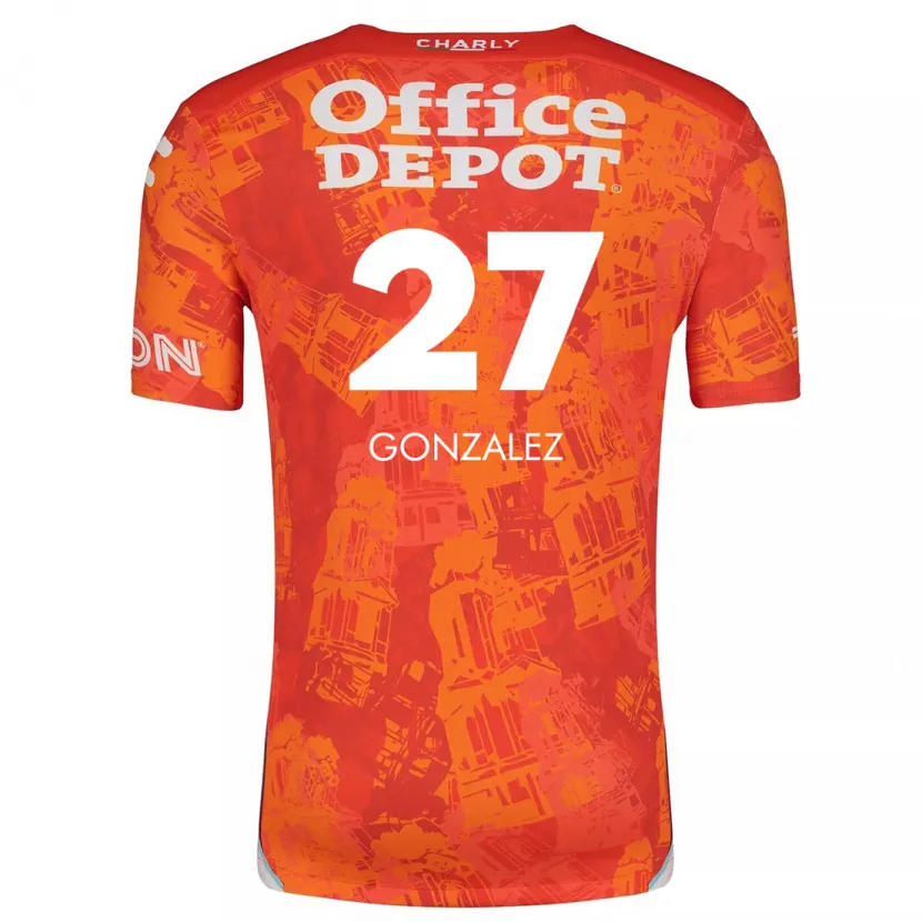 Danxen Kvinnor Owen González #27 Orange Vit Bortatröja Matchtröjor 2024/25 Tröjor T-Tröja
