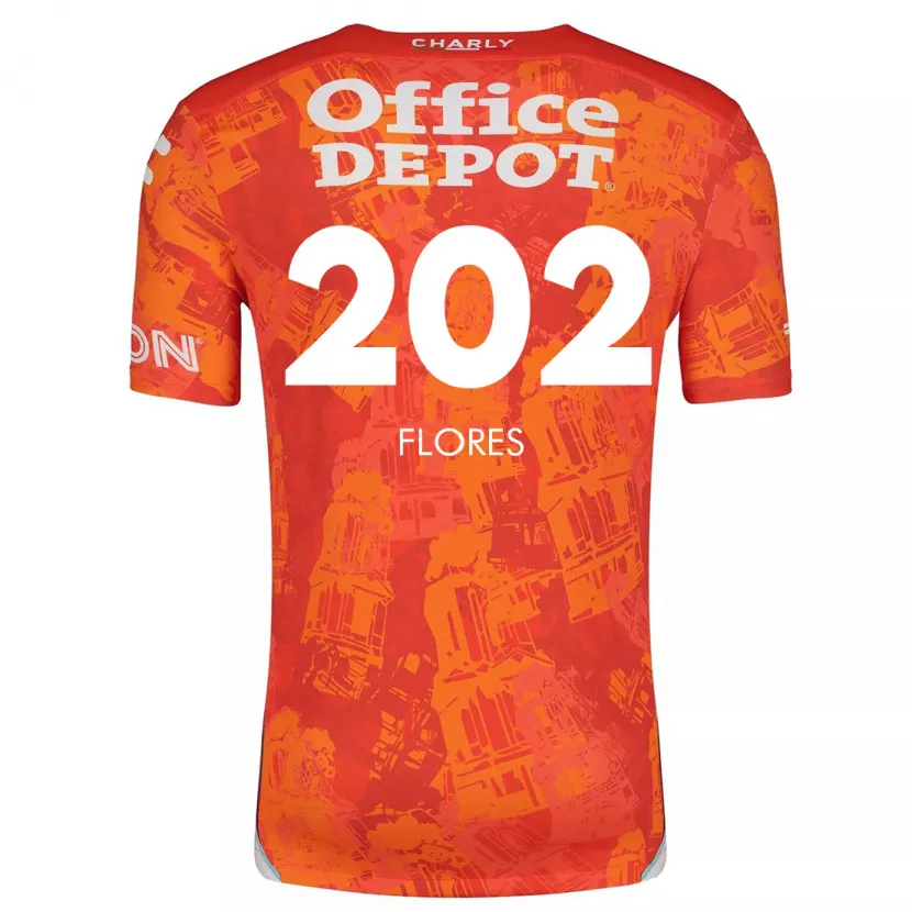 Danxen Kvinnor Luis Flores #202 Orange Vit Bortatröja Matchtröjor 2024/25 Tröjor T-Tröja