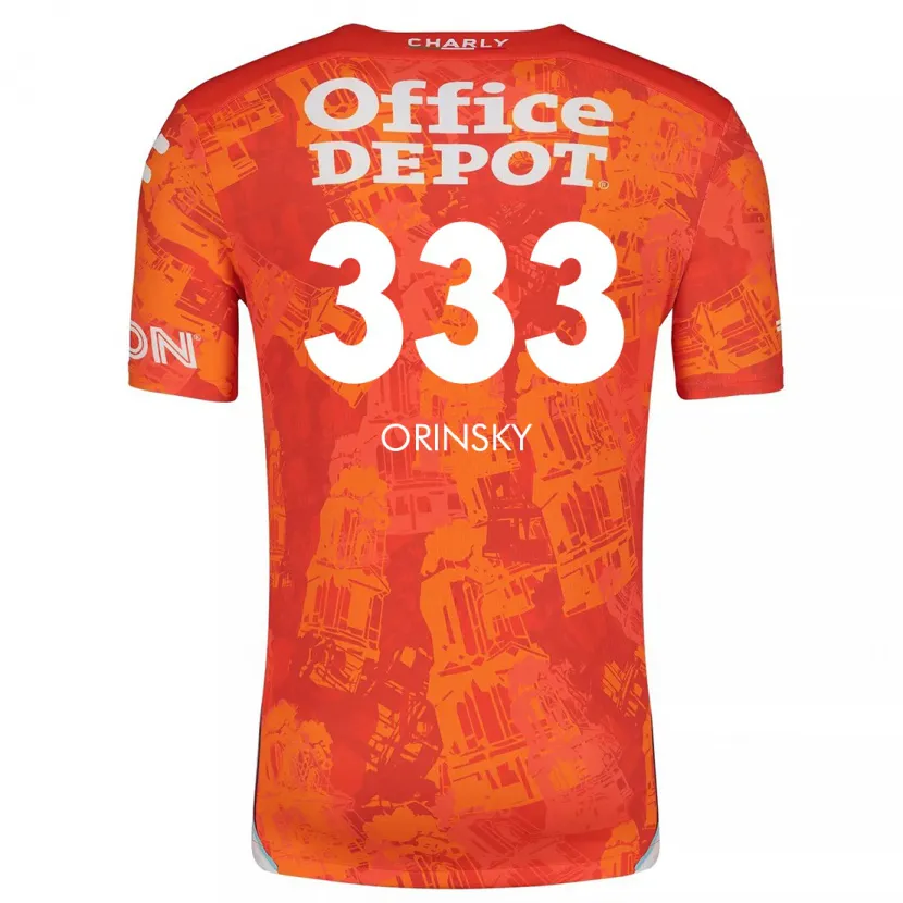 Danxen Kvinnor Edson Orinsky #333 Orange Vit Bortatröja Matchtröjor 2024/25 Tröjor T-Tröja