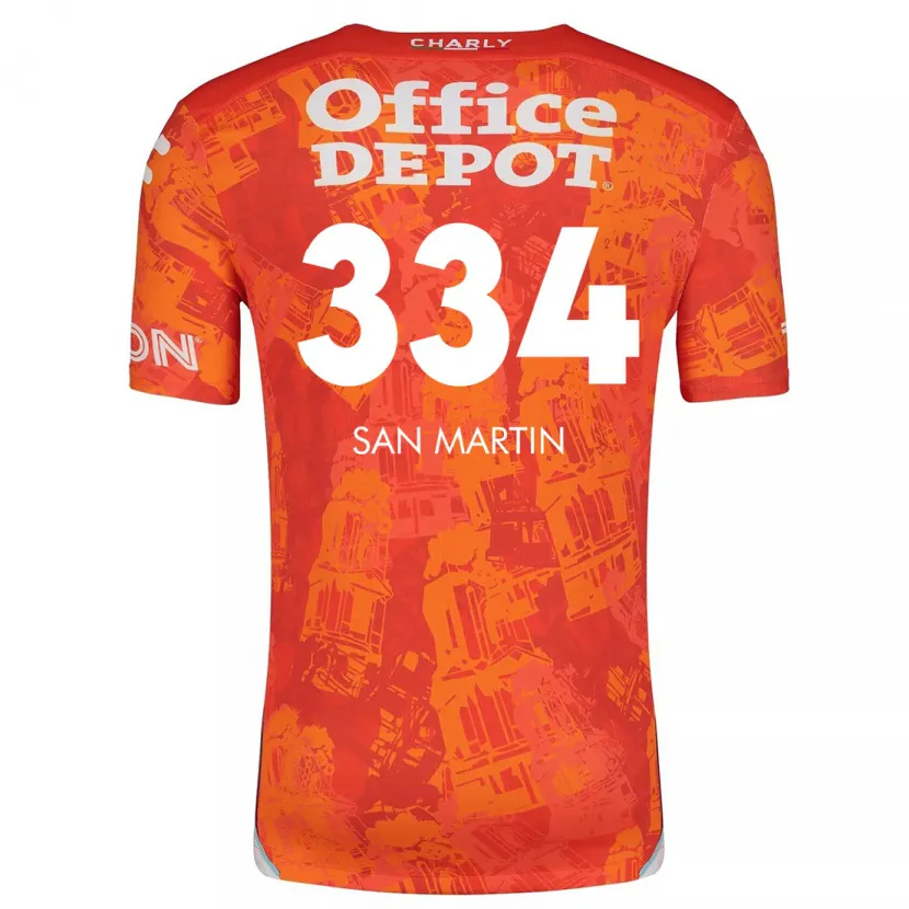 Danxen Kvinnor Uziel San Martín #334 Orange Vit Bortatröja Matchtröjor 2024/25 Tröjor T-Tröja