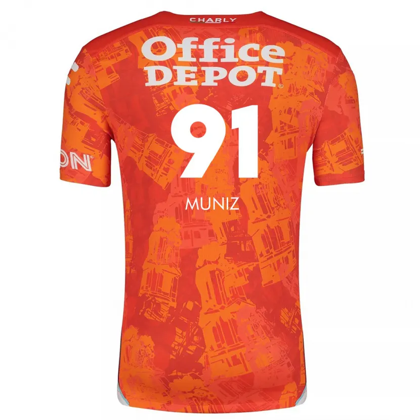 Danxen Kvinnor Brandon Muñiz #91 Orange Vit Bortatröja Matchtröjor 2024/25 Tröjor T-Tröja