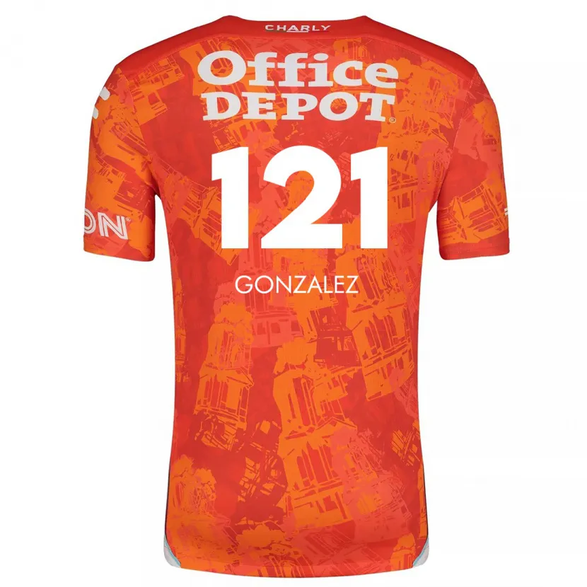 Danxen Kvinnor Cristian González #121 Orange Vit Bortatröja Matchtröjor 2024/25 Tröjor T-Tröja