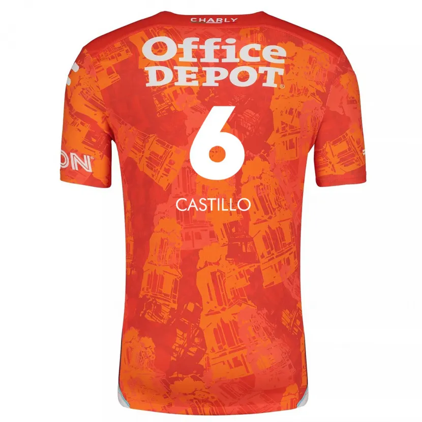 Danxen Kvinnor Byron Castillo #6 Orange Vit Bortatröja Matchtröjor 2024/25 Tröjor T-Tröja