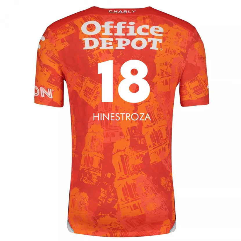 Danxen Kvinnor Marino Hinestroza #18 Orange Vit Bortatröja Matchtröjor 2024/25 Tröjor T-Tröja