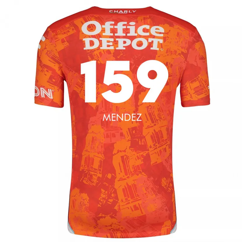 Danxen Kvinnor Daniel Méndez #159 Orange Vit Bortatröja Matchtröjor 2024/25 Tröjor T-Tröja
