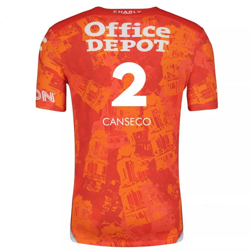 Danxen Kvinnor Fernanda Canseco #2 Orange Vit Bortatröja Matchtröjor 2024/25 Tröjor T-Tröja