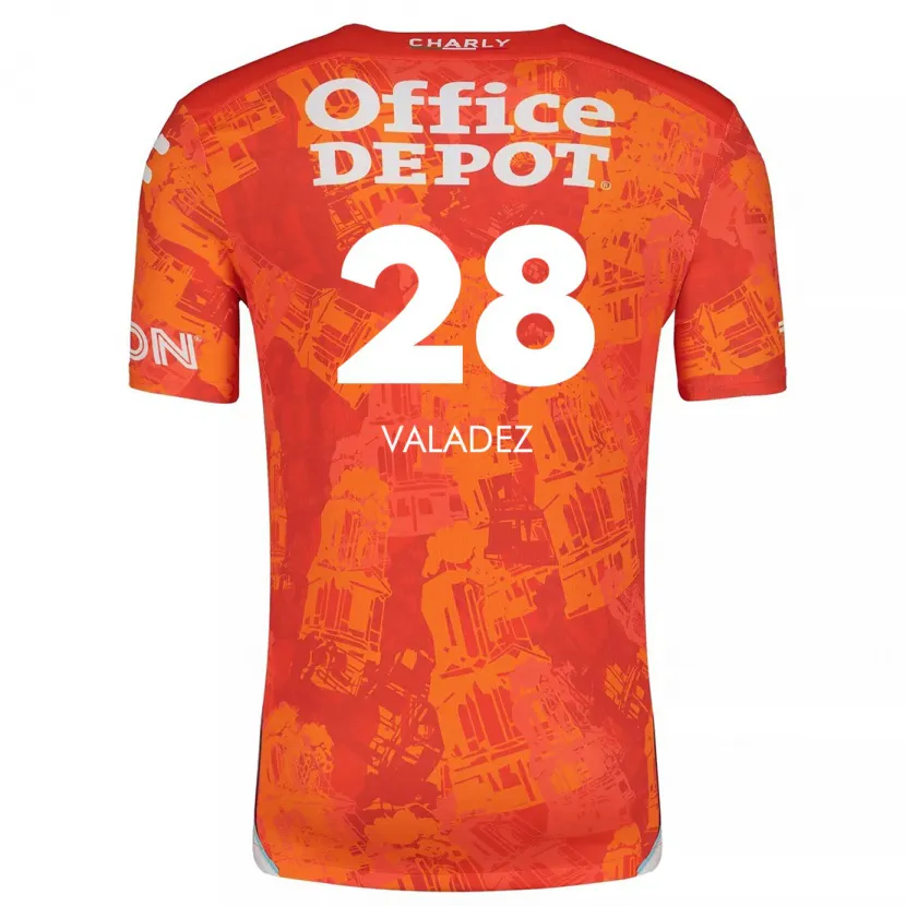 Danxen Kvinnor Julia Valadez #28 Orange Vit Bortatröja Matchtröjor 2024/25 Tröjor T-Tröja
