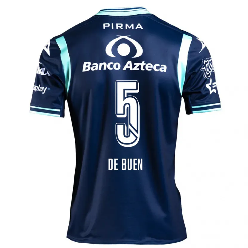 Danxen Kvinnor Diego De Buen #5 Marinblå Bortatröja Matchtröjor 2024/25 Tröjor T-Tröja