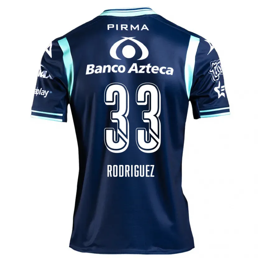 Danxen Kvinnor Jorge Rodríguez #33 Marinblå Bortatröja Matchtröjor 2024/25 Tröjor T-Tröja