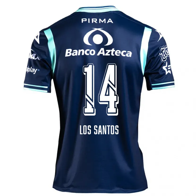 Danxen Kvinnor Lucas De Los Santos #14 Marinblå Bortatröja Matchtröjor 2024/25 Tröjor T-Tröja