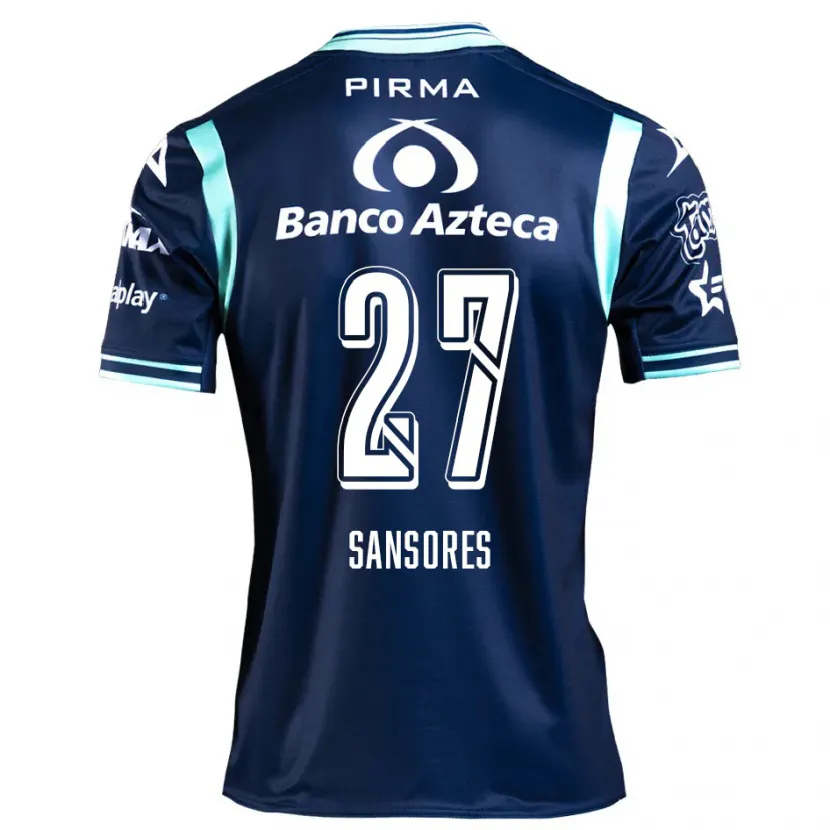 Danxen Kvinnor Miguel Sansores #27 Marinblå Bortatröja Matchtröjor 2024/25 Tröjor T-Tröja
