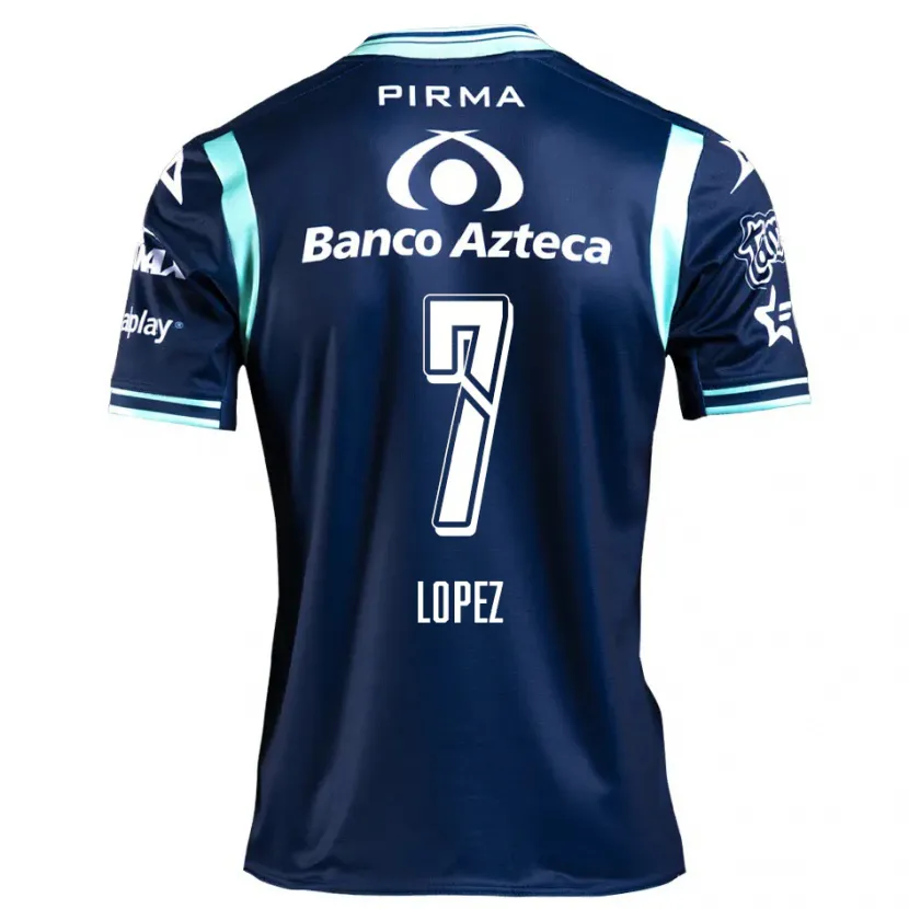Danxen Kvinnor Viridiana López #7 Marinblå Bortatröja Matchtröjor 2024/25 Tröjor T-Tröja