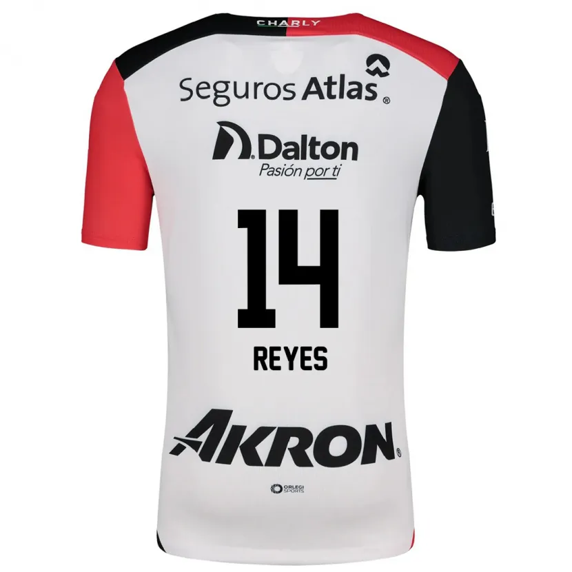 Danxen Kvinnor Luis Reyes #14 Vit Röd Svart Bortatröja Matchtröjor 2024/25 Tröjor T-Tröja