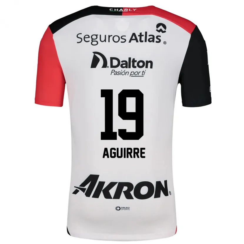 Danxen Kvinnor Eduardo Aguirre #19 Vit Röd Svart Bortatröja Matchtröjor 2024/25 Tröjor T-Tröja