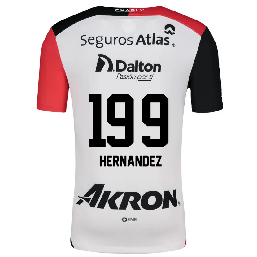 Danxen Kvinnor Sergio Hernández #199 Vit Röd Svart Bortatröja Matchtröjor 2024/25 Tröjor T-Tröja