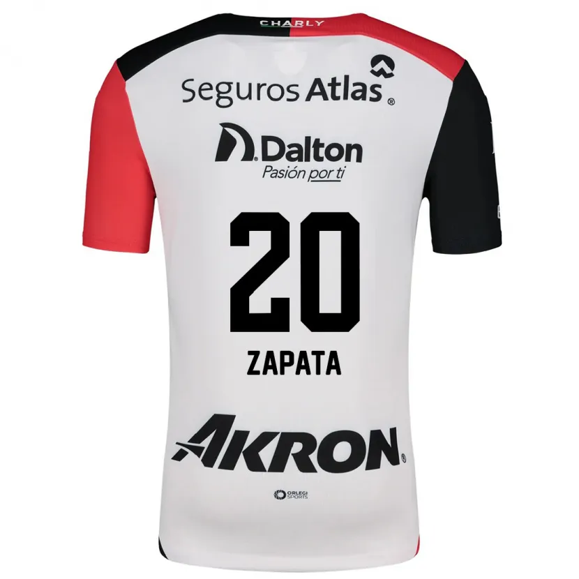Danxen Kvinnor Juan Zapata #20 Vit Röd Svart Bortatröja Matchtröjor 2024/25 Tröjor T-Tröja
