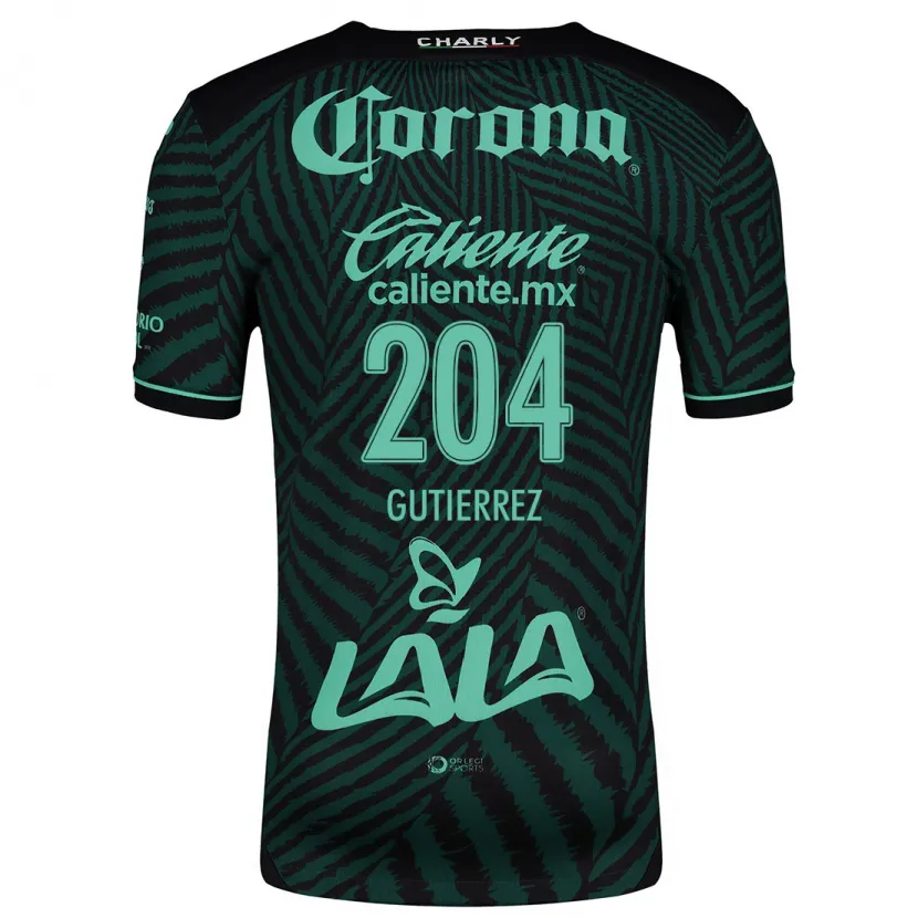 Danxen Kvinnor Gabriel Gutiérrez #204 Svart Grön Bortatröja Matchtröjor 2024/25 Tröjor T-Tröja