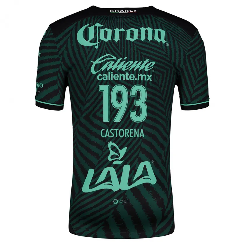 Danxen Kvinnor Damián Castorena #193 Svart Grön Bortatröja Matchtröjor 2024/25 Tröjor T-Tröja