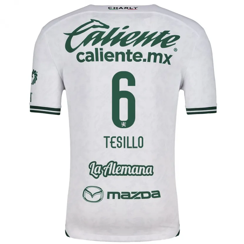 Danxen Kvinnor William Tesillo #6 Vit Grön Bortatröja Matchtröjor 2024/25 Tröjor T-Tröja