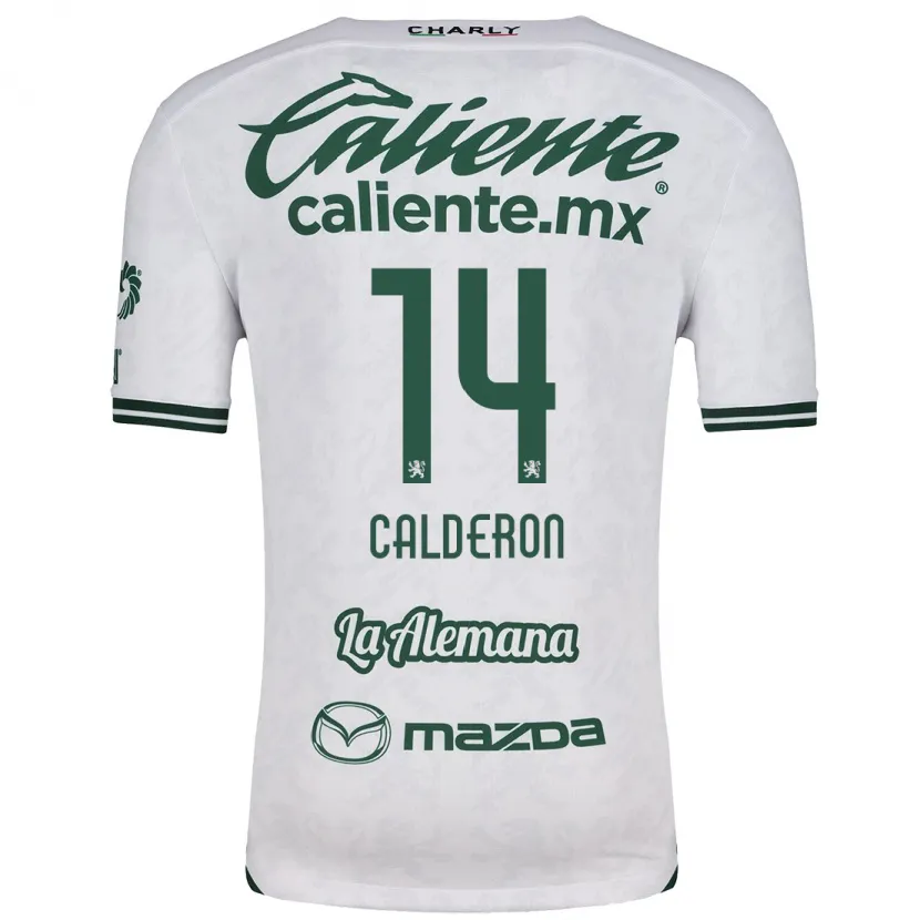 Danxen Kvinnor Daniela Calderón #14 Vit Grön Bortatröja Matchtröjor 2024/25 Tröjor T-Tröja