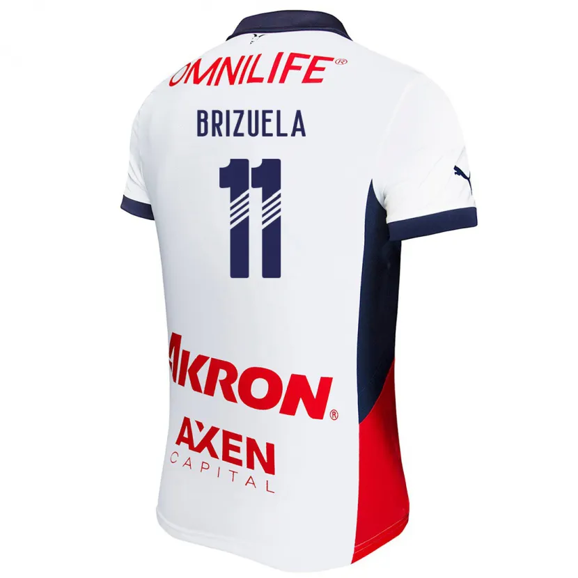 Danxen Kvinnor Isaác Brizuela #11 Vit Röd Blå Bortatröja Matchtröjor 2024/25 Tröjor T-Tröja