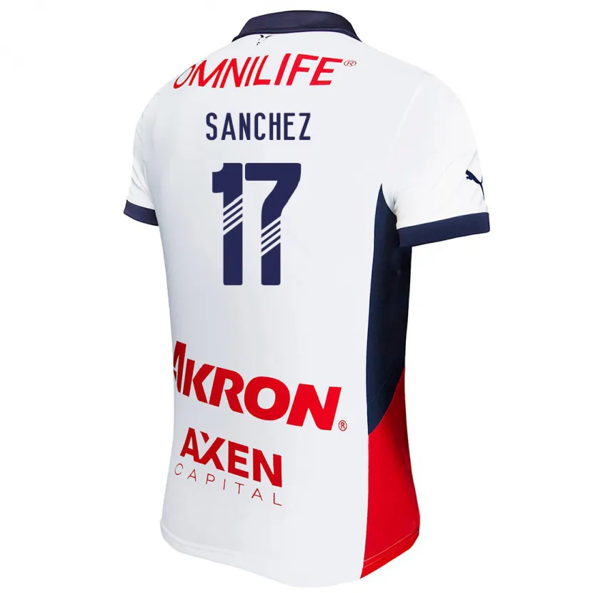 Danxen Kvinnor Jesús Sánchez #17 Vit Röd Blå Bortatröja Matchtröjor 2024/25 Tröjor T-Tröja