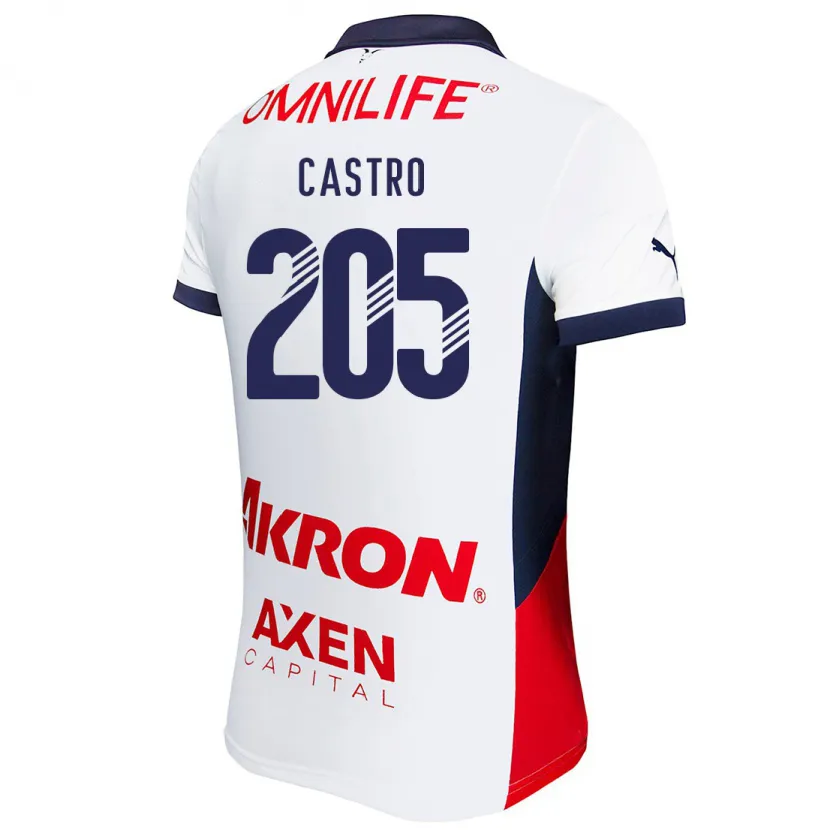 Danxen Kvinnor Ariel Castro #205 Vit Röd Blå Bortatröja Matchtröjor 2024/25 Tröjor T-Tröja