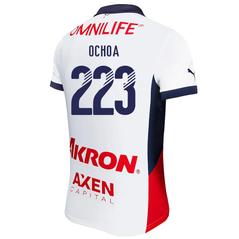 Danxen Kvinnor Diego Ochoa #223 Vit Röd Blå Bortatröja Matchtröjor 2024/25 Tröjor T-Tröja