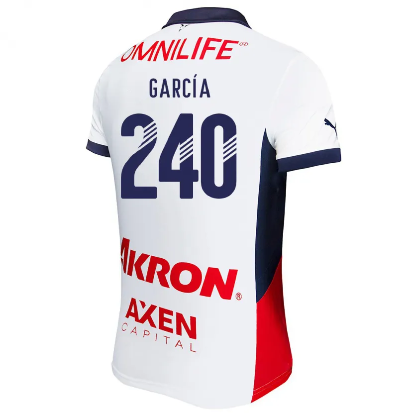Danxen Kvinnor Víctor García #240 Vit Röd Blå Bortatröja Matchtröjor 2024/25 Tröjor T-Tröja