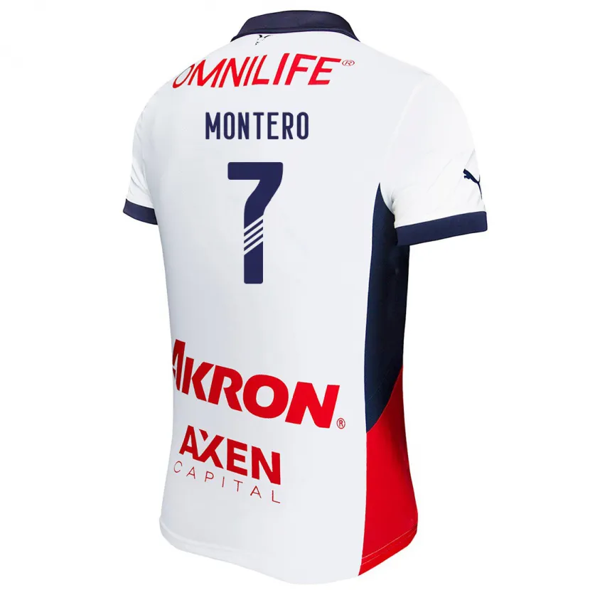 Danxen Kvinnor Casandra Montero #7 Vit Röd Blå Bortatröja Matchtröjor 2024/25 Tröjor T-Tröja