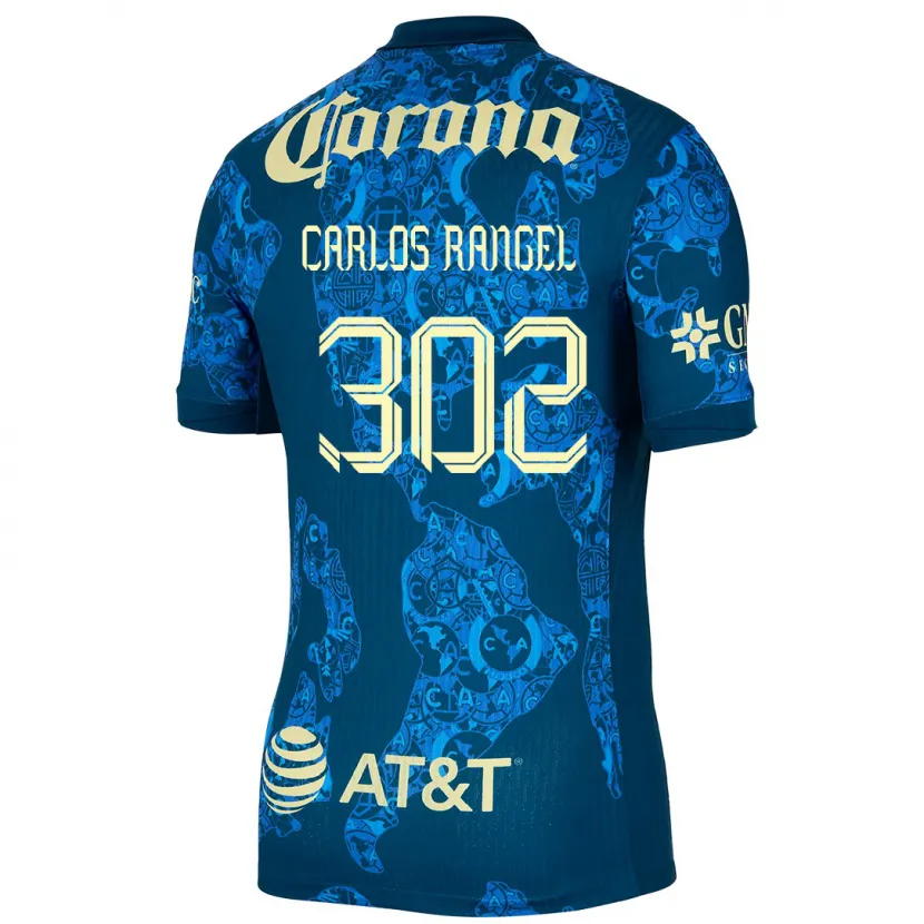 Danxen Kvinnor Juan Carlos Rangel #302 Blå Gul Bortatröja Matchtröjor 2024/25 Tröjor T-Tröja