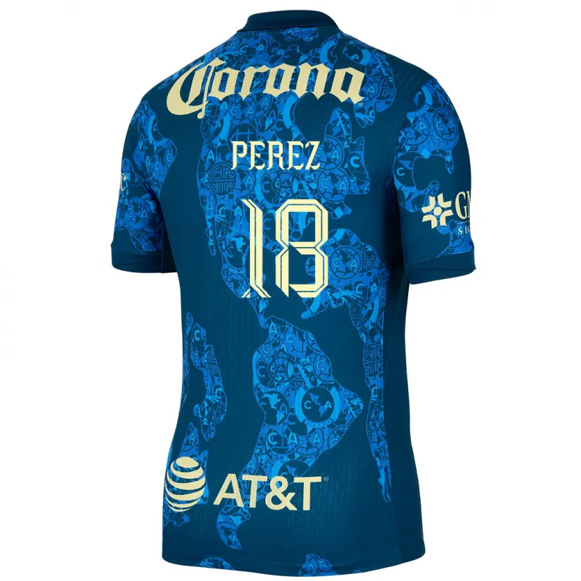 Danxen Kvinnor Amanda Perez #18 Blå Gul Bortatröja Matchtröjor 2024/25 Tröjor T-Tröja