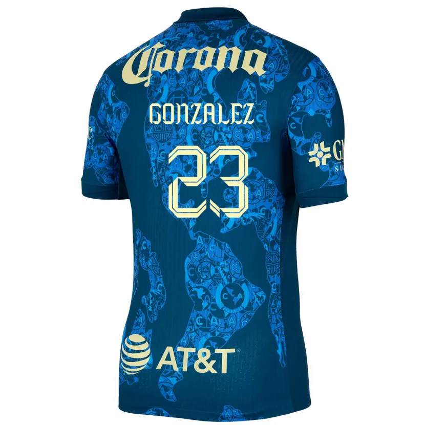 Danxen Kvinnor Itzel Gonzalez #23 Blå Gul Bortatröja Matchtröjor 2024/25 Tröjor T-Tröja