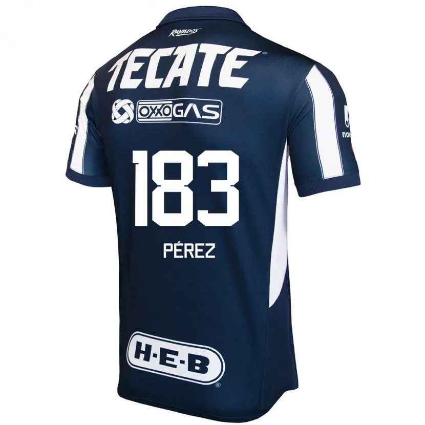 Danxen Barn Santiago Pérez #183 Blå Röd Vit Hemmatröja Matchtröjor 2024/25 Tröjor T-Tröja