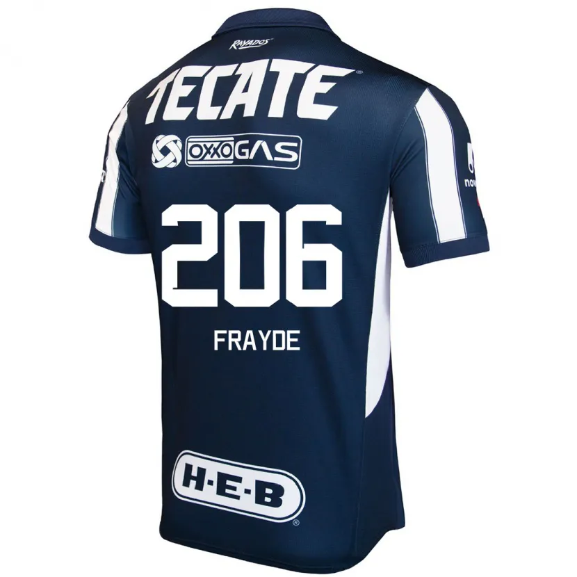Danxen Barn Carlos Frayde #206 Blå Röd Vit Hemmatröja Matchtröjor 2024/25 Tröjor T-Tröja