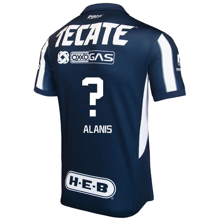 Danxen Barn Brian Alanís #0 Blå Röd Vit Hemmatröja Matchtröjor 2024/25 Tröjor T-Tröja