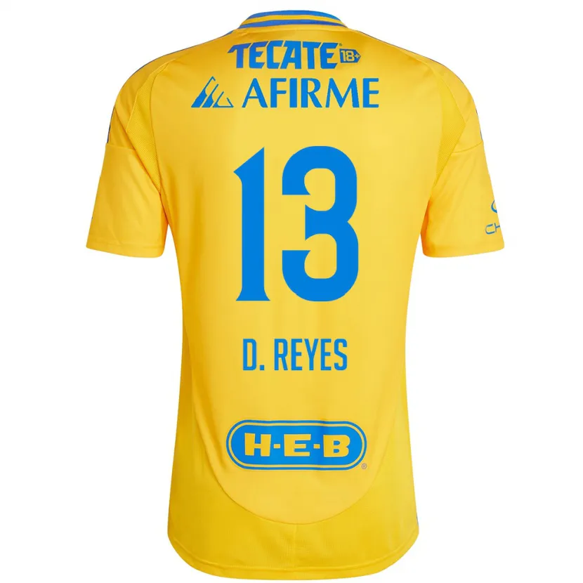 Danxen Barn Diego Reyes #13 Guld Gul Hemmatröja Matchtröjor 2024/25 Tröjor T-Tröja