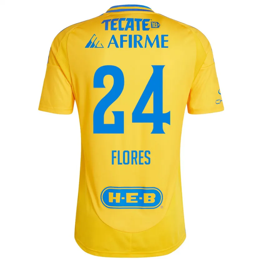 Danxen Barn Marcelo Flores #24 Guld Gul Hemmatröja Matchtröjor 2024/25 Tröjor T-Tröja