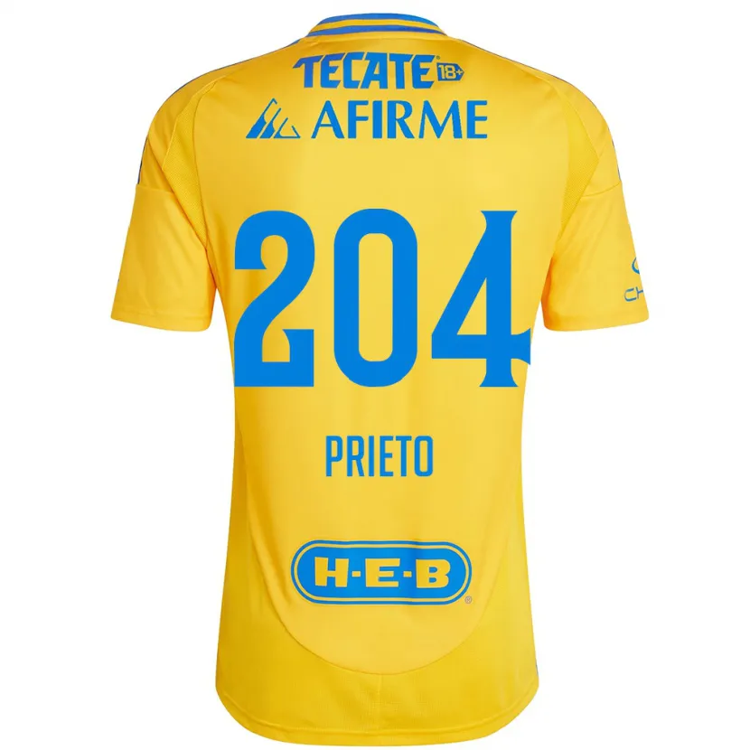Danxen Barn Leonel Prieto #204 Guld Gul Hemmatröja Matchtröjor 2024/25 Tröjor T-Tröja