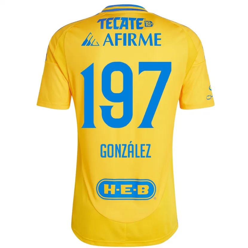 Danxen Barn Germán González #197 Guld Gul Hemmatröja Matchtröjor 2024/25 Tröjor T-Tröja