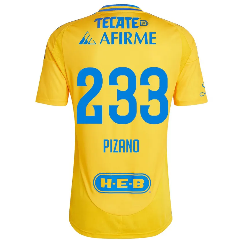 Danxen Barn Juan Pizano #233 Guld Gul Hemmatröja Matchtröjor 2024/25 Tröjor T-Tröja