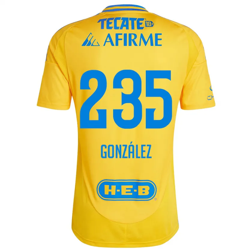 Danxen Barn Mauricio González #235 Guld Gul Hemmatröja Matchtröjor 2024/25 Tröjor T-Tröja