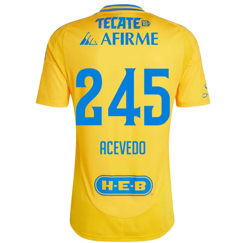 Danxen Barn Kevin Acevedo #245 Guld Gul Hemmatröja Matchtröjor 2024/25 Tröjor T-Tröja